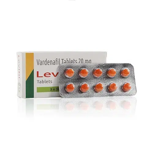 Levifil-20 樂威壯學名藥 20mg 原廠盒裝與錠劑實拍 樂威壯學名藥 Levifil-20|Vardenafil 20mg 藥盒與藥錠圖