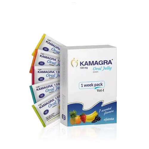 Kamagra 果凍威而鋼 7 種口味展示圖 泰國果凍威而鋼 Kamagra Oral Jelly 七包裝展示