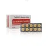 雙效犀利士Extra Super Tadarise 100mg藥盒與錠劑展示圖