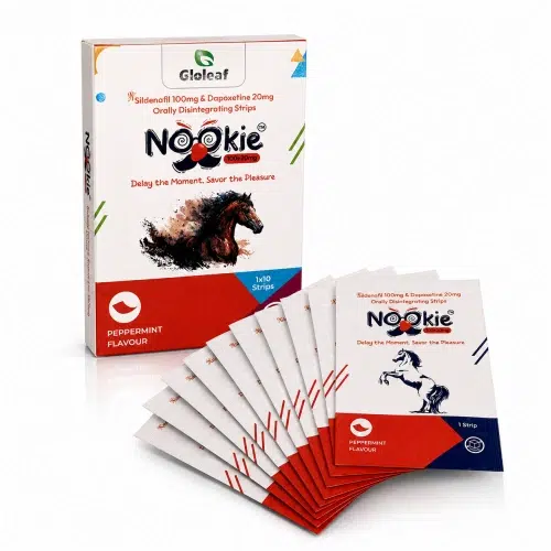 Nookie 120mg 完整產品展示圖 雙效威而鋼口溶膜片 Nookie 120mg 外盒與膜片