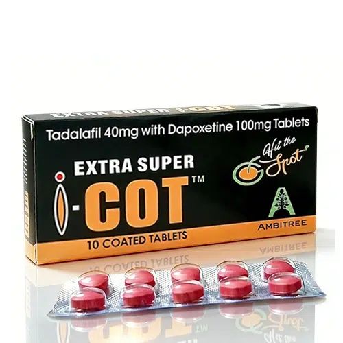 EXTRA SUPER I COT 140mg 完整產品展示圖 雙效犀利士紅魔 EXTRA SUPER I COT 140mg 外盒與藥板